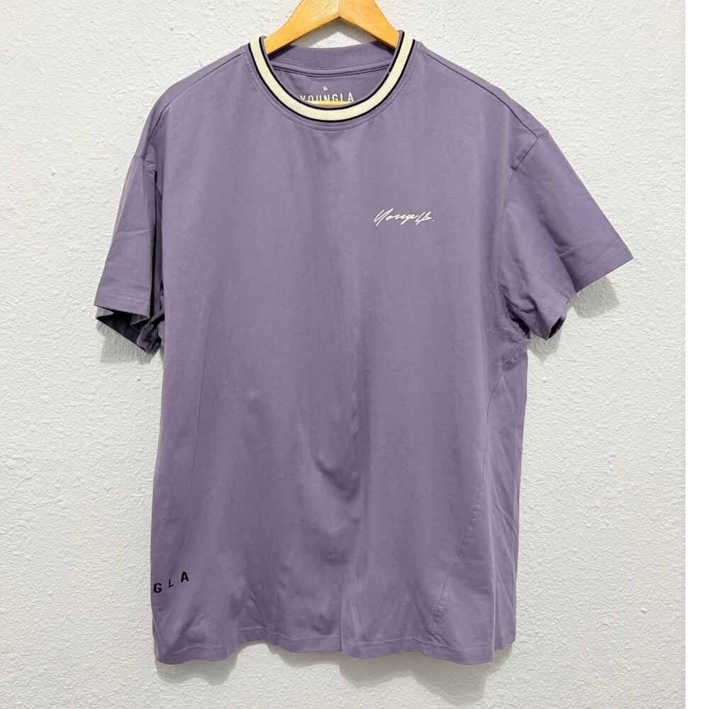 YoungLA Noble Tee Purple Small Men's Oversized Classic Minimalist Skater